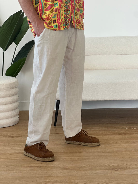 Pantaloni  lino beige