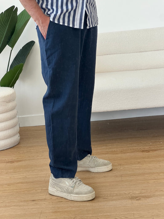 Pantaloni lino blue