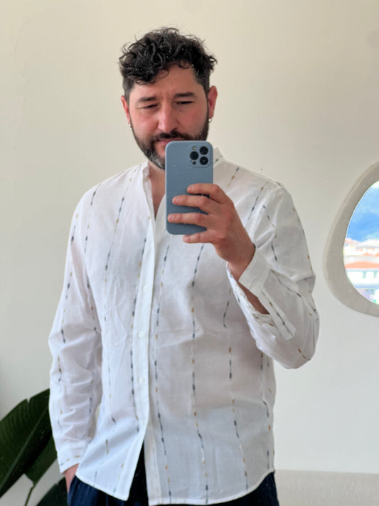 Camicia lino ricami