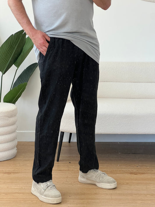 Pantaloni lino nero