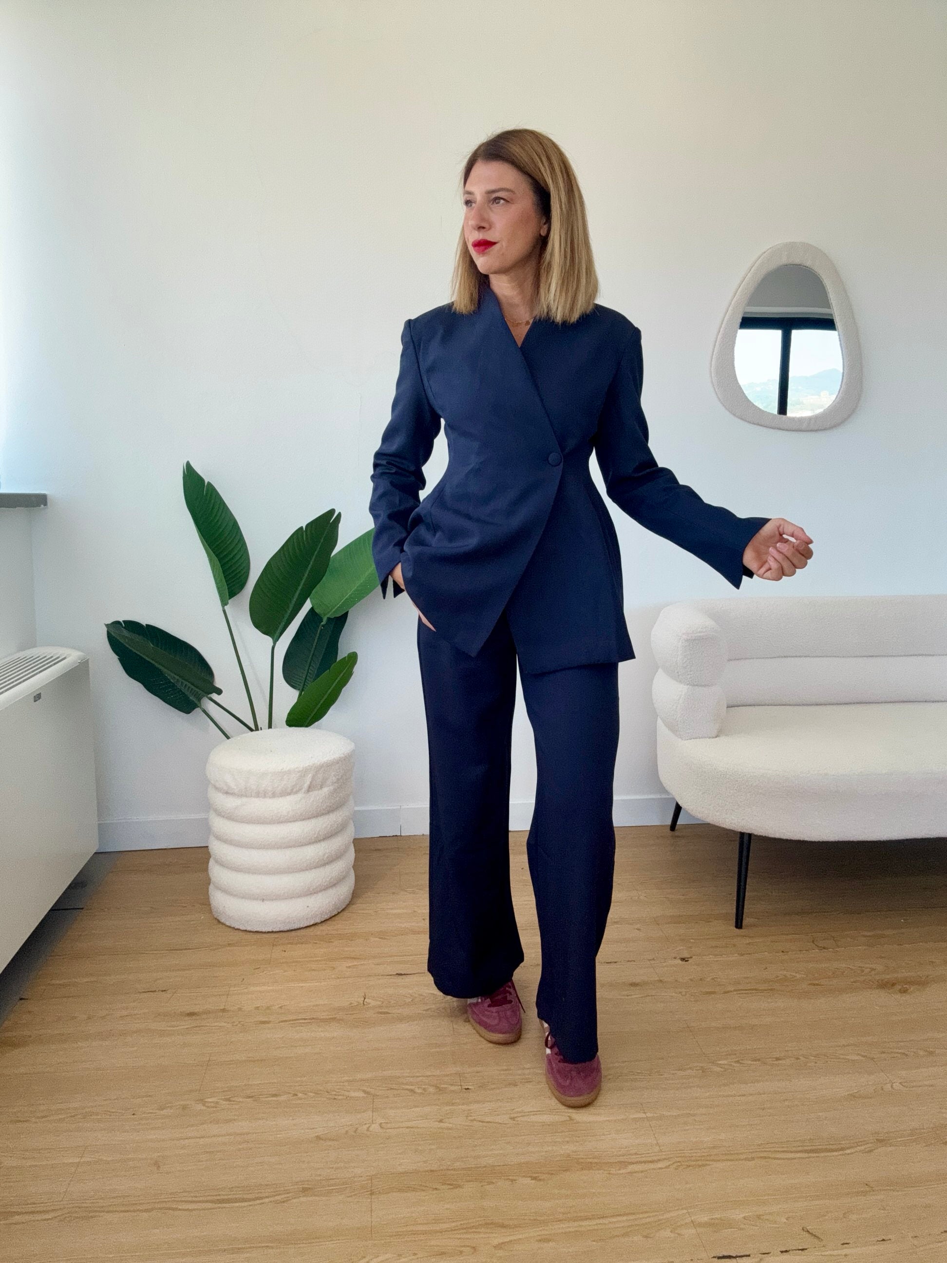 Blazer scollo asimmetrico completo Emma
