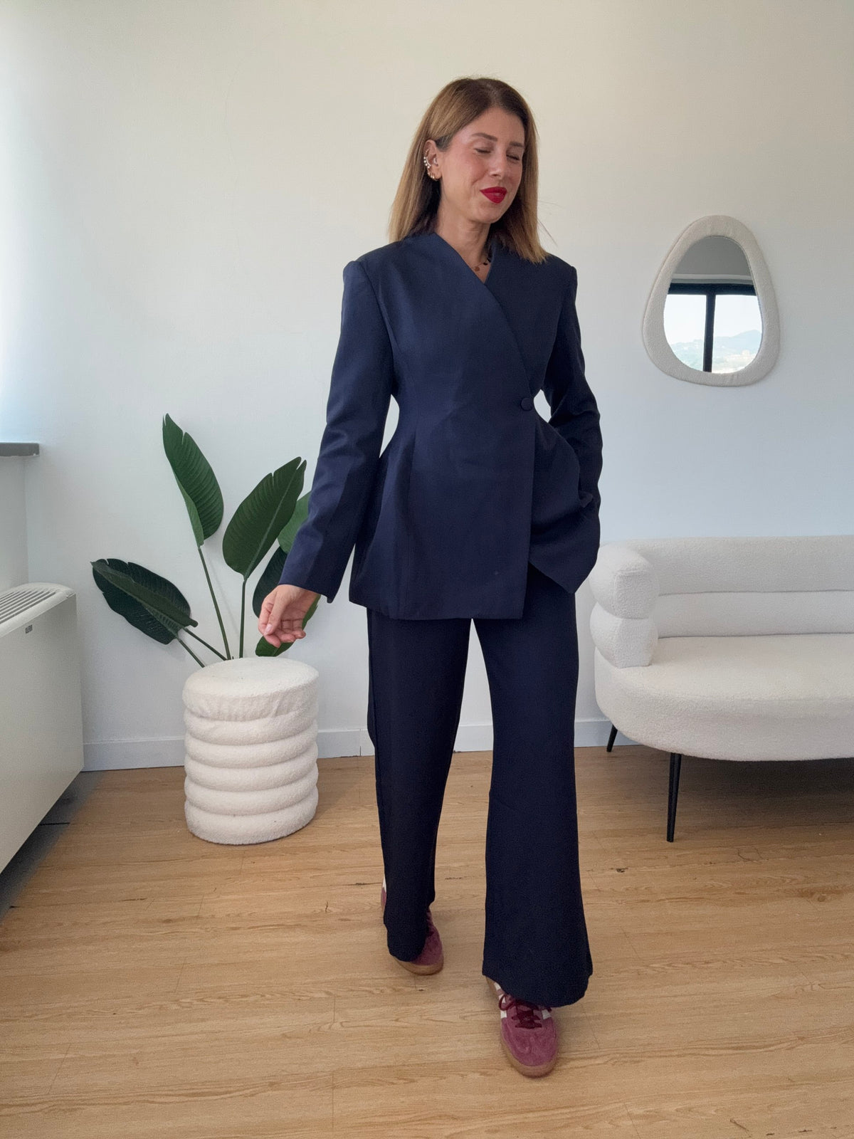 Blazer scollo asimmetrico completo Emma