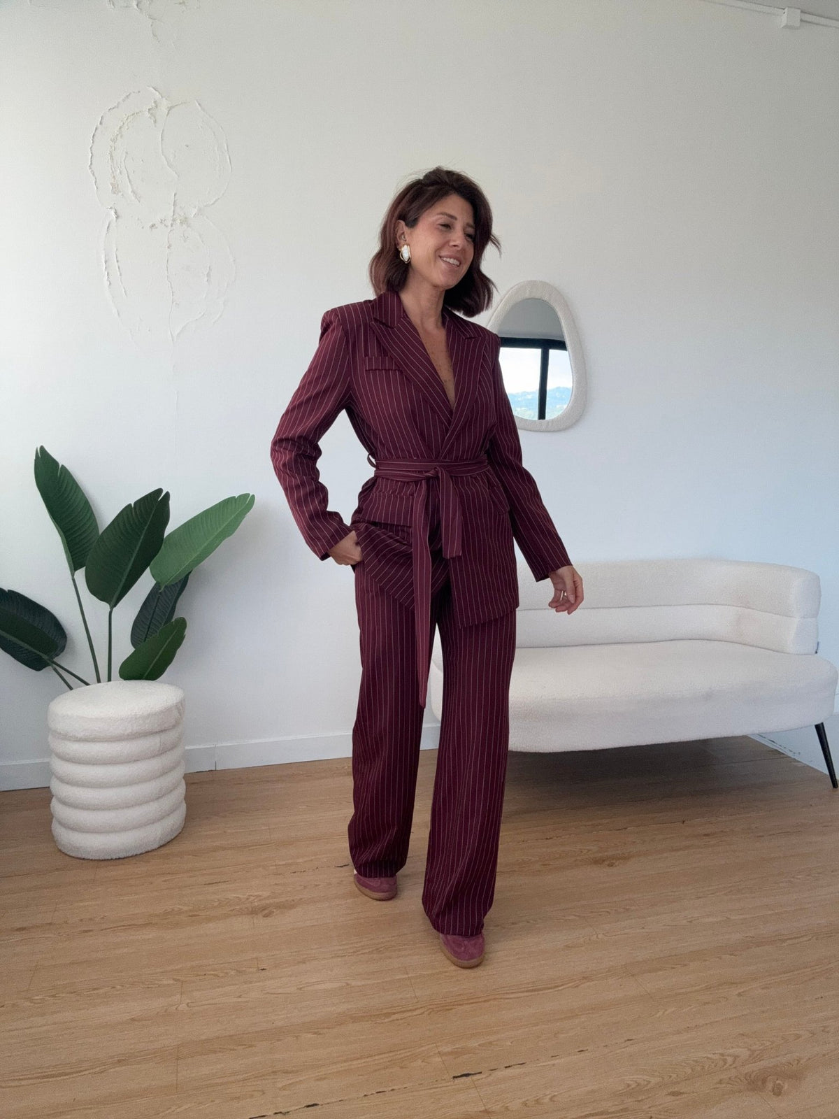 Completo gessato con giacca con cintura - GGlam
